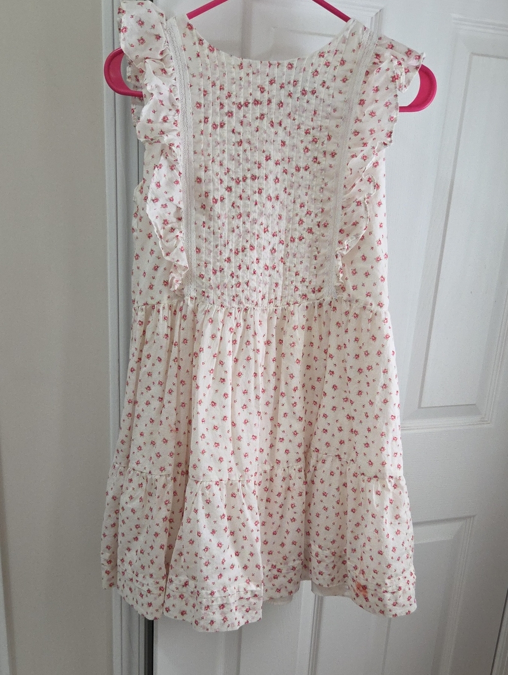 Girls Polo by Ralph Lauren Cream Dress with Pink Floral Print
